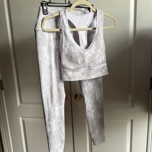RBX Gray Leggings and Sports Bra Set